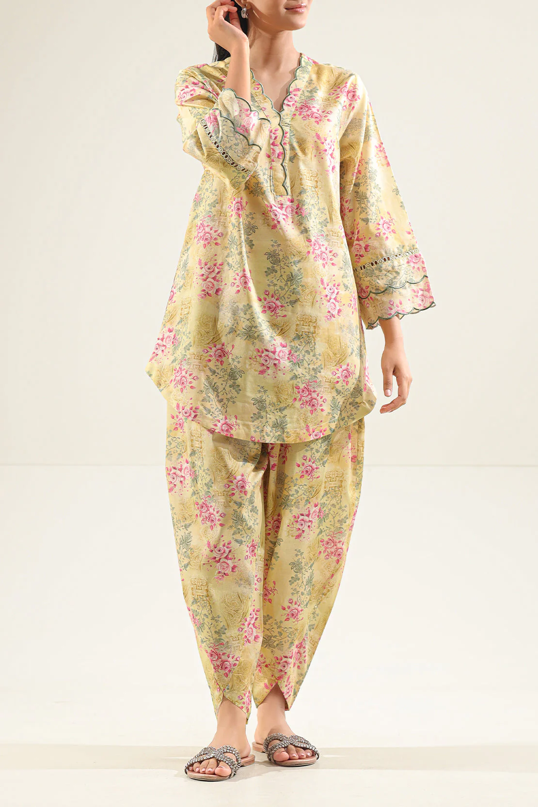 Printed Embroidered Lawn Stitched 2 Piece (Shirt/Trouser) - Image 3