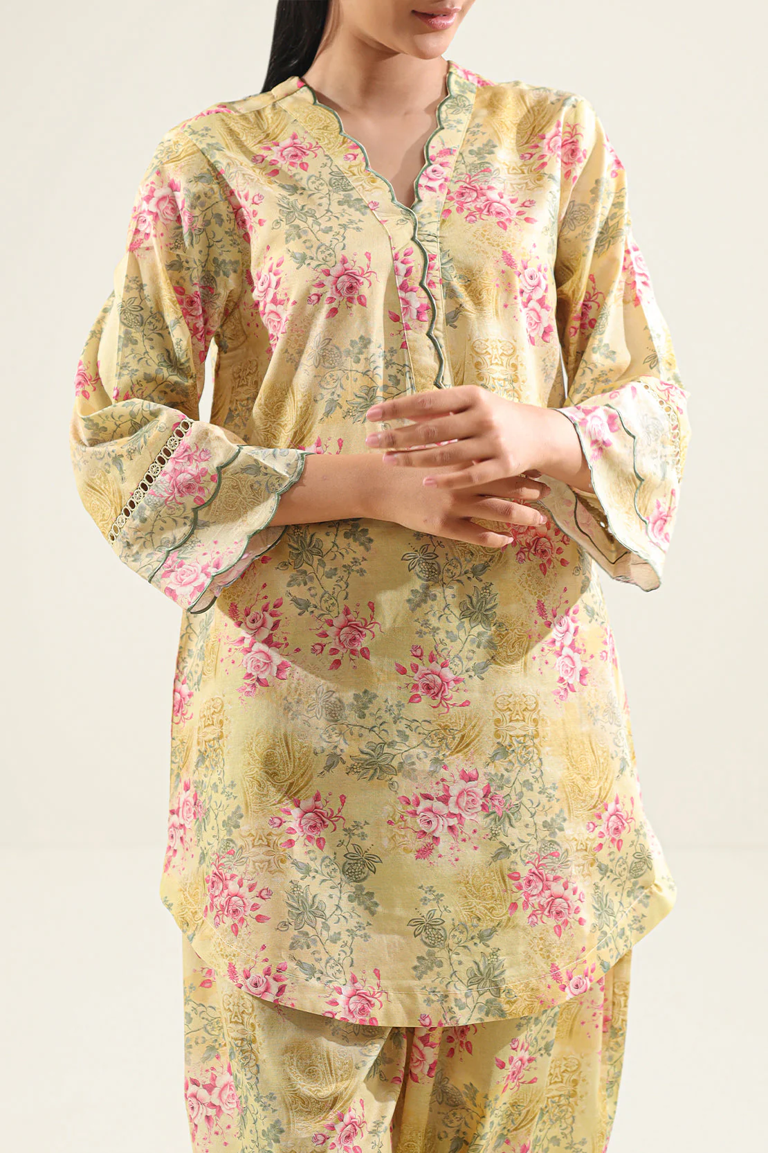Printed Embroidered Lawn Stitched 2 Piece (Shirt/Trouser) - Image 4