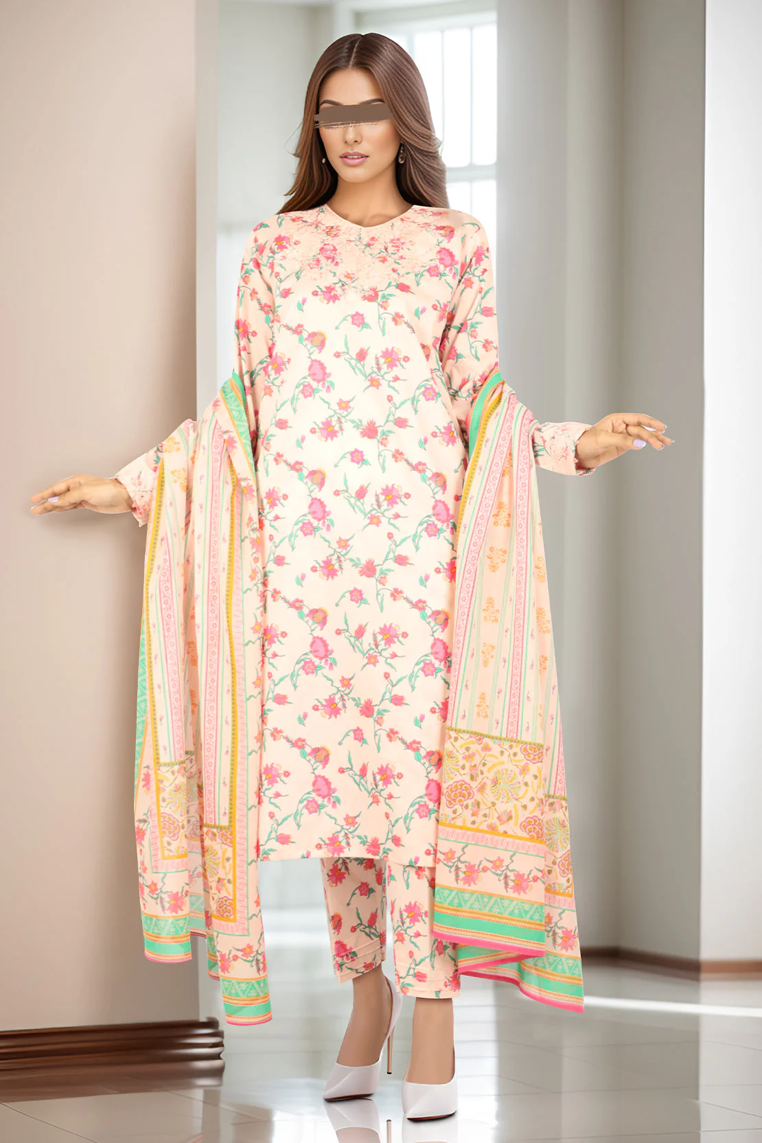 Printed Embroidered Lawn Stitched 2 Piece (Shirt/Trouser)