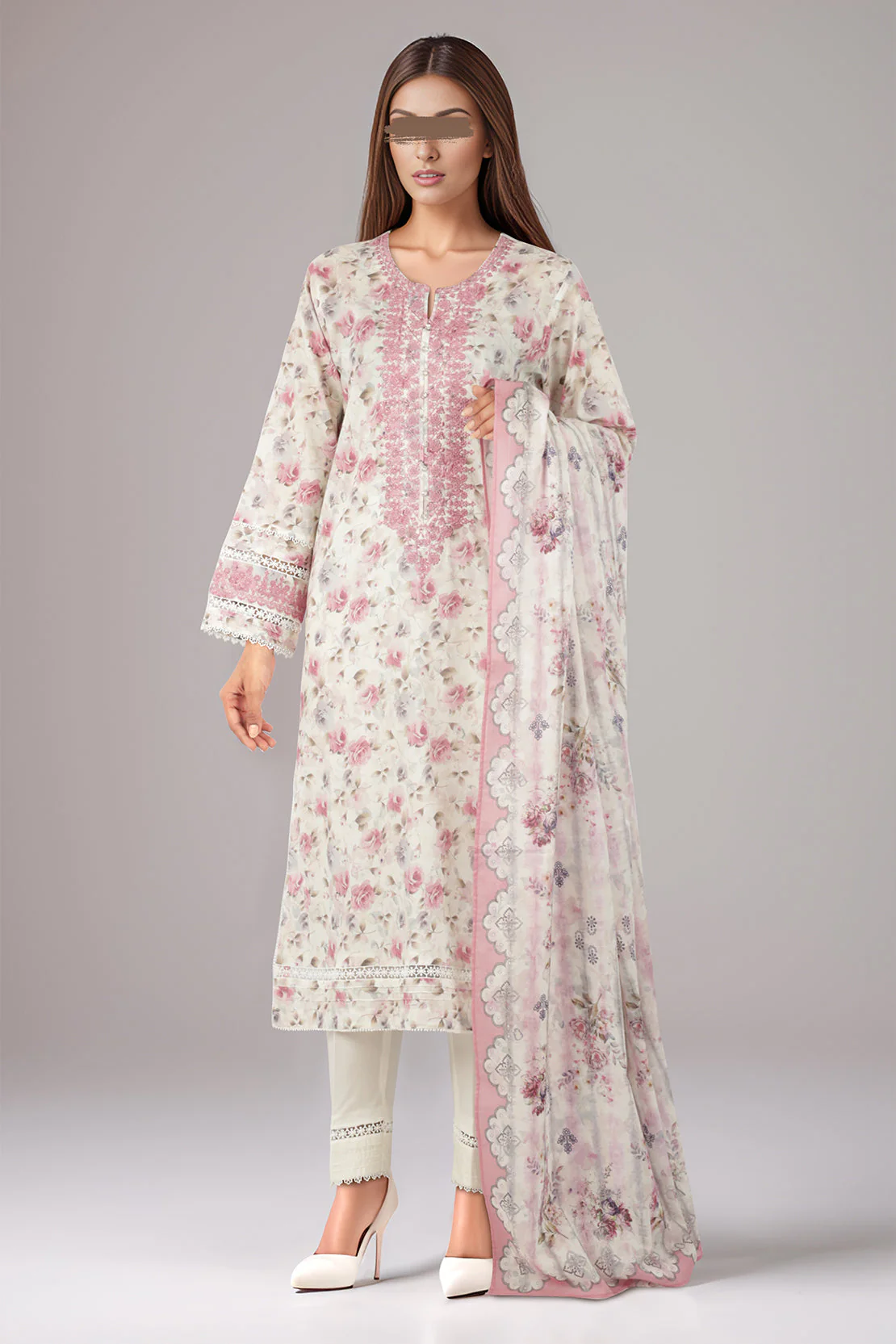 Printed Embroidered Lawn Stitched 2 Piece (Shirt/Trouser)