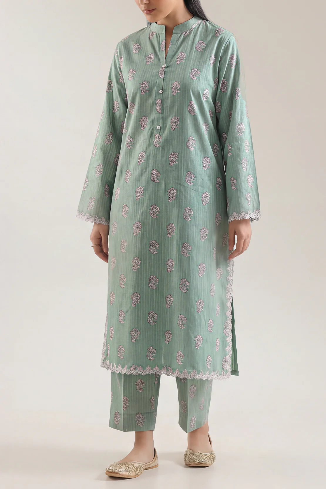 Printed Embroidered Lawn Stitched 2 Piece (Shirt/Trouser) - Image 2