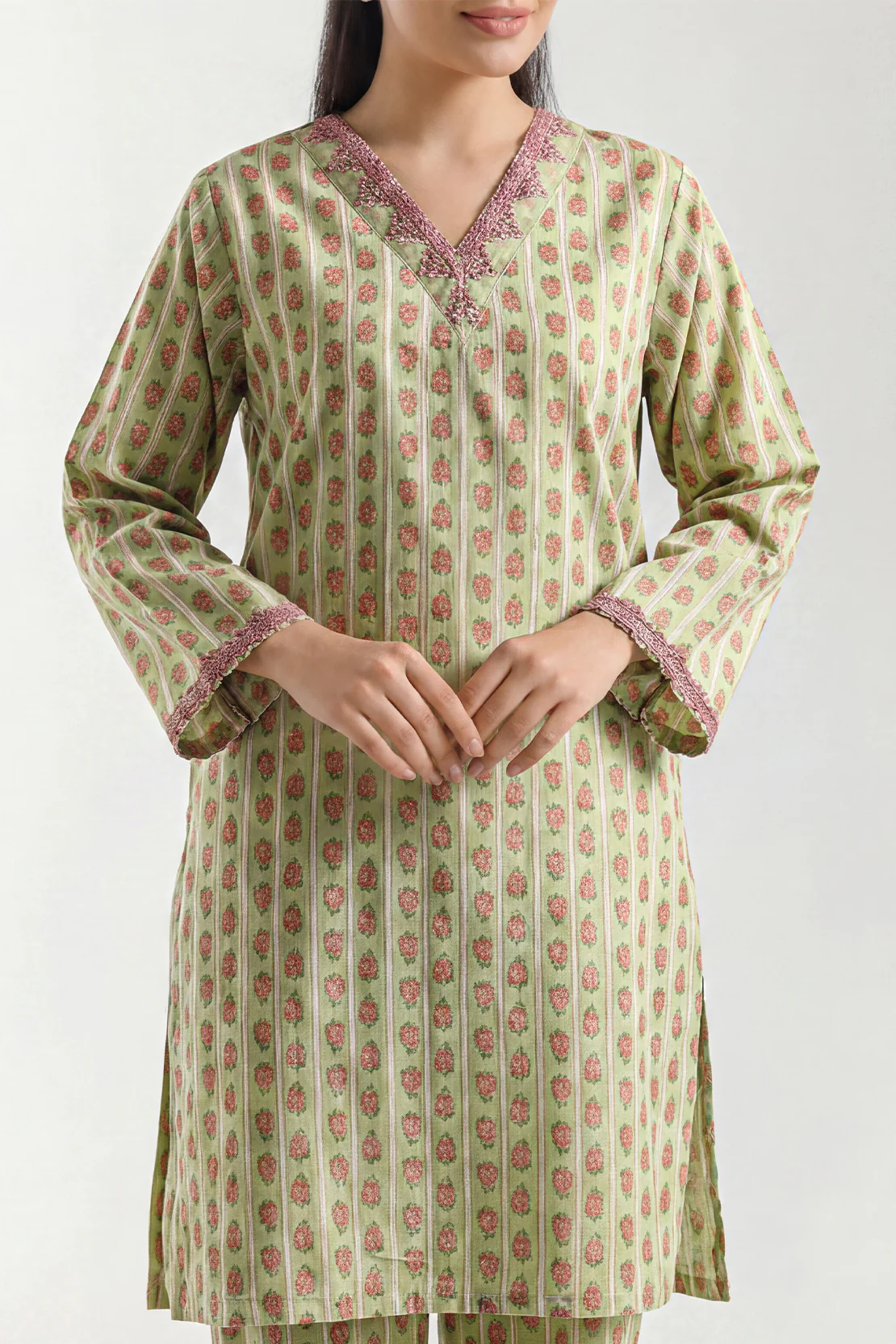 Printed Embroidered Lawn Stitched 2 Piece (Shirt/Trouser) - Image 3