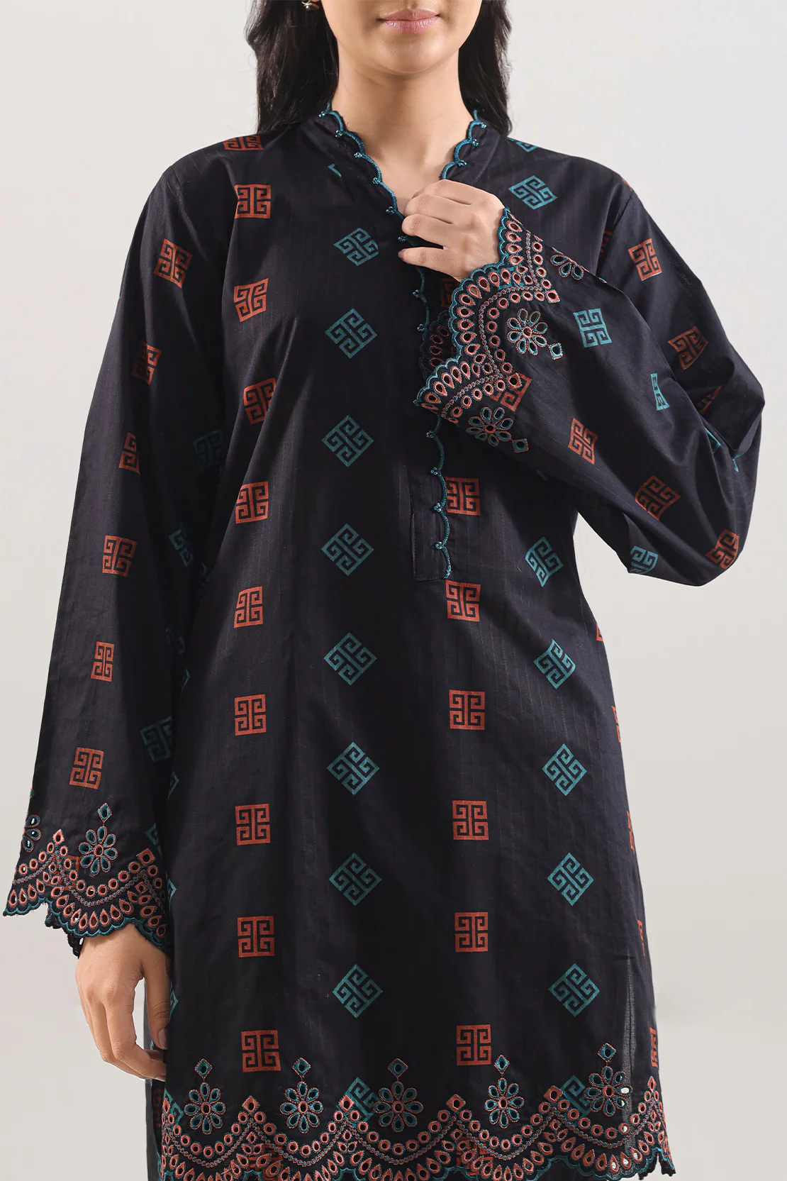 Printed Embroidered Lawn Stitched 2 Piece (Shirt/Trouser) - Image 2