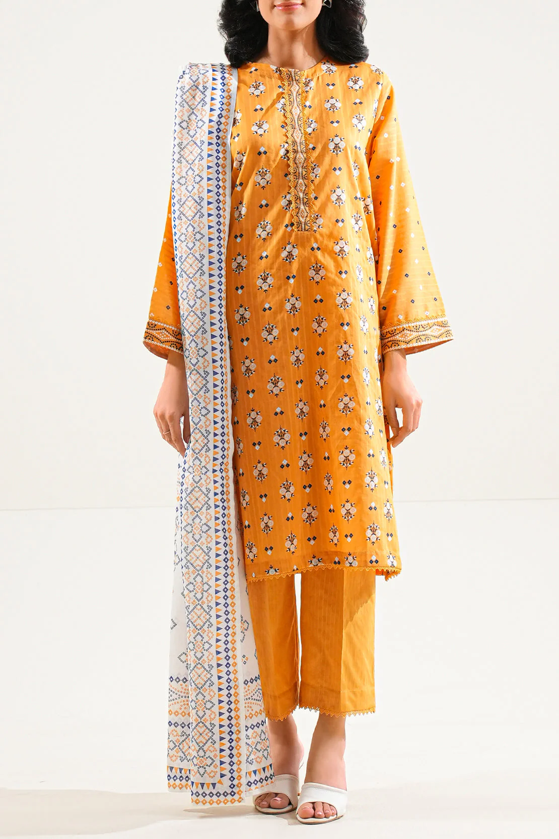 Printed Embroidered Lawn Stitched 2 Piece (Shirt/Trouser) - Image 2