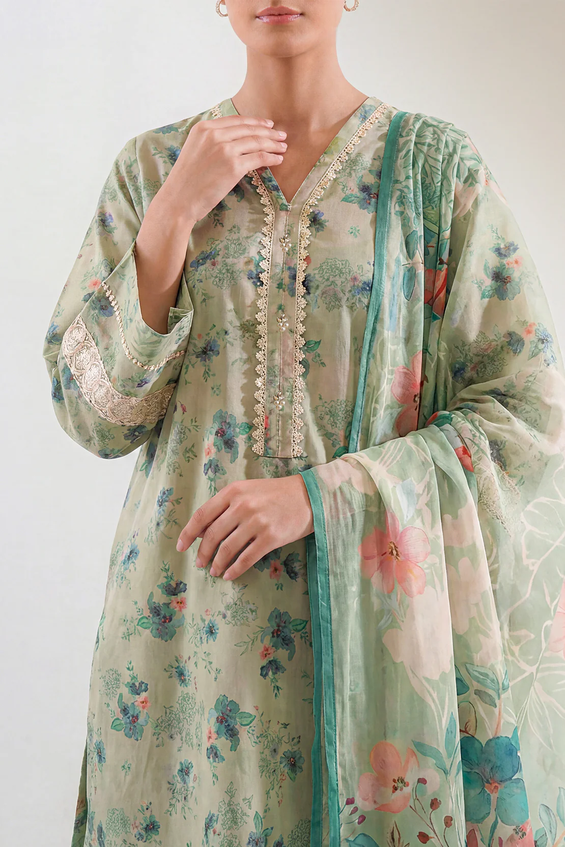 Printed Embroidered Lawn Stitched 2 Piece (Shirt/Trouser) - Image 2