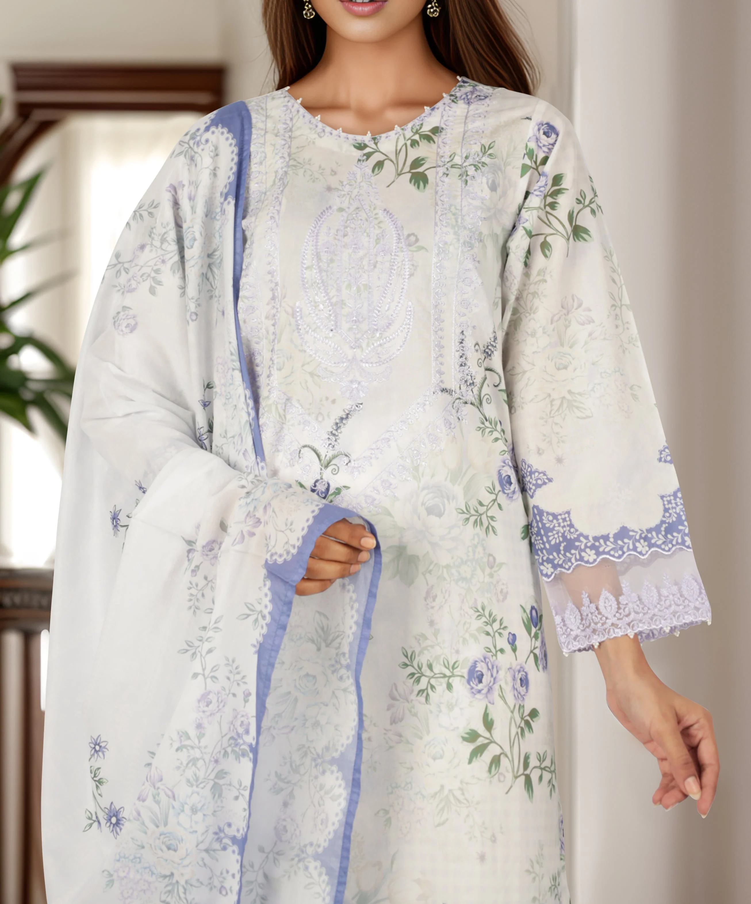 Printed Embroidered Lawn Stitched 3 Piece