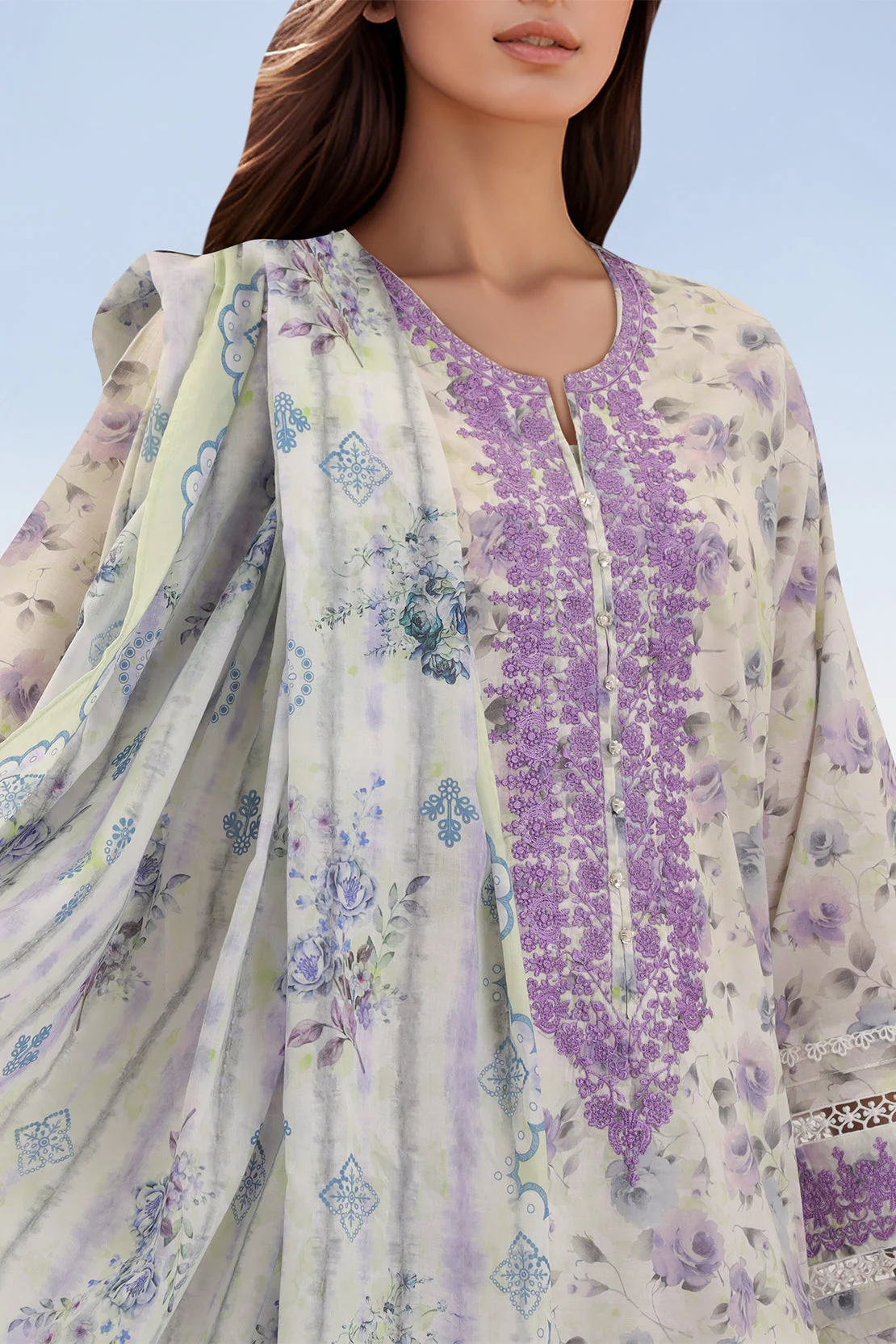 Printed Embroidered Lawn Stitched 3 Piece