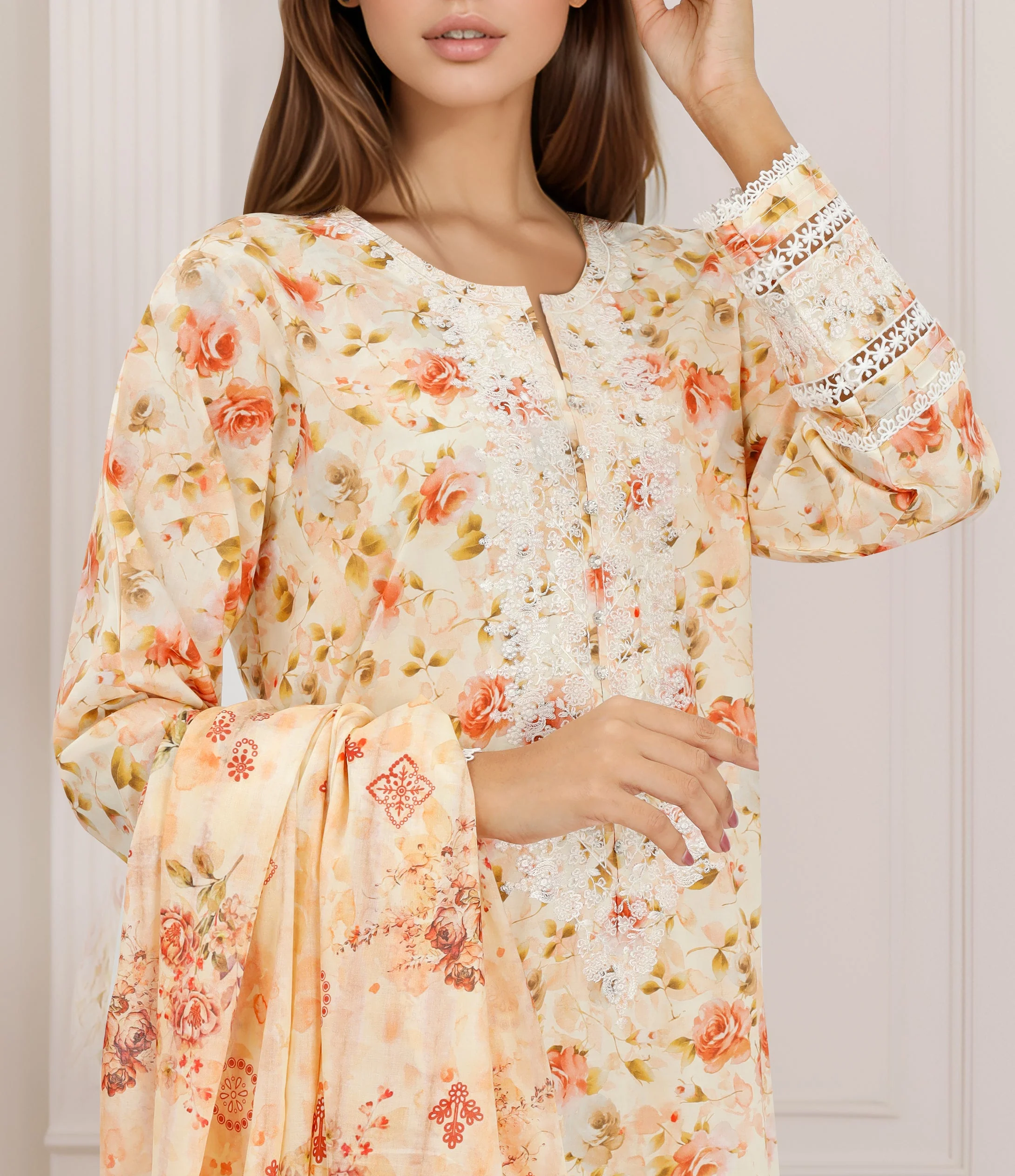 Printed Embroidered Lawn Stitched 3 Piece
