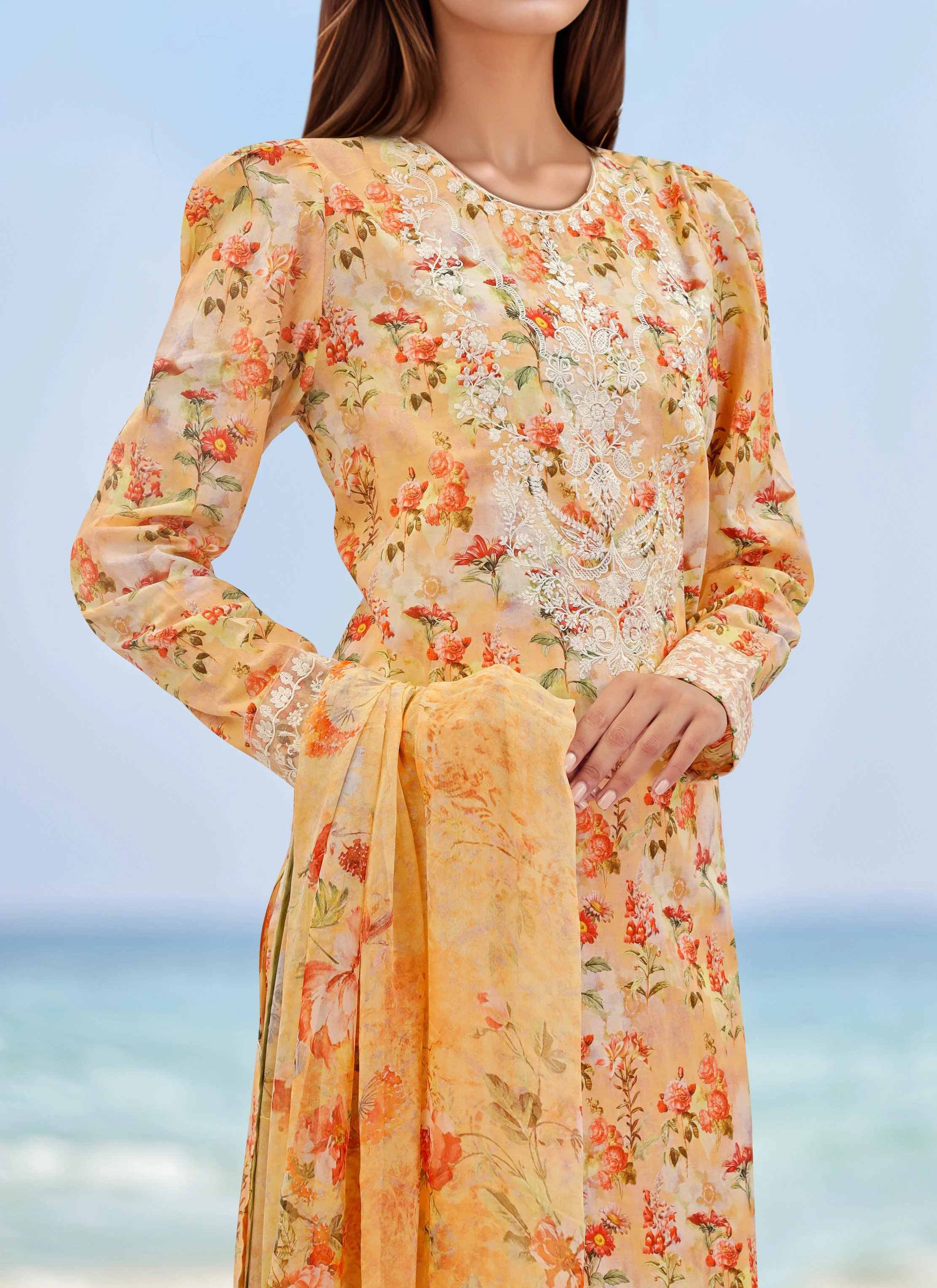 Printed Embroidered Lawn Stitched 3 Piece