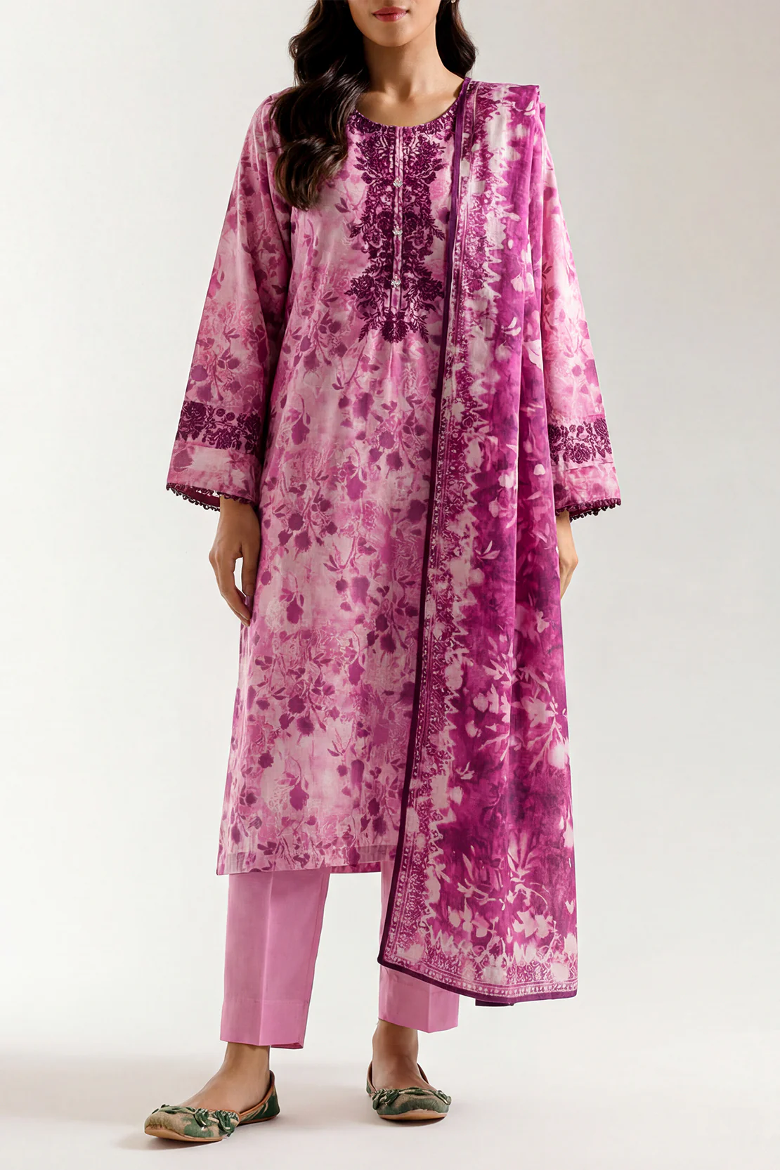 Printed Embroidered Lawn Stitched Shirt