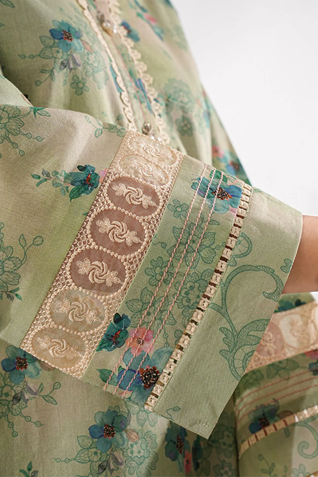 Printed Embroidered Lawn Stitched Shirt - Image 5