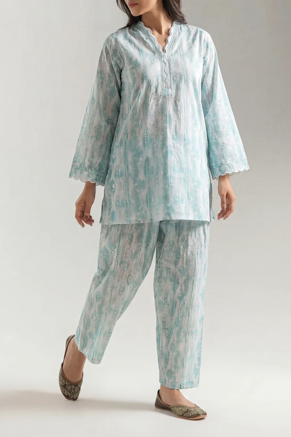 Printed Embroidered Lawn Stitched Shirt - Image 4