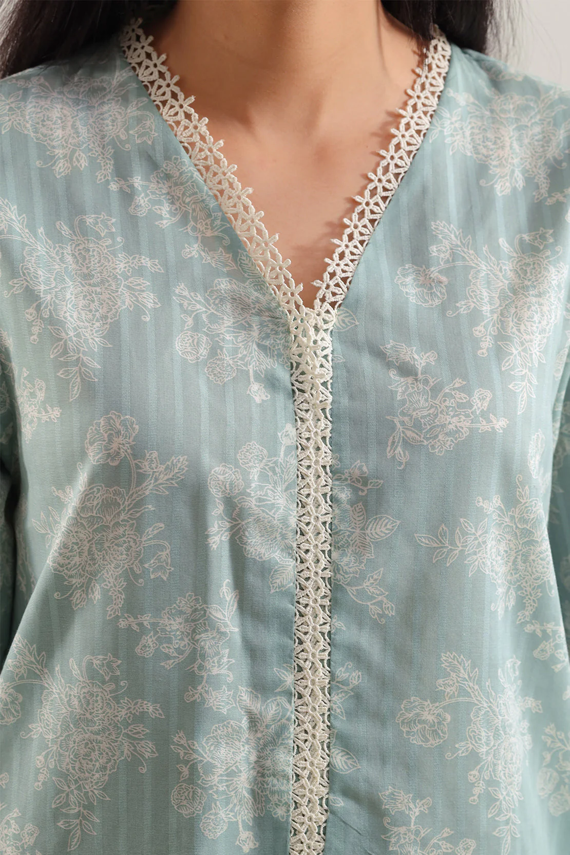 Printed Embroidered Lawn Stitched Shirt - Image 5
