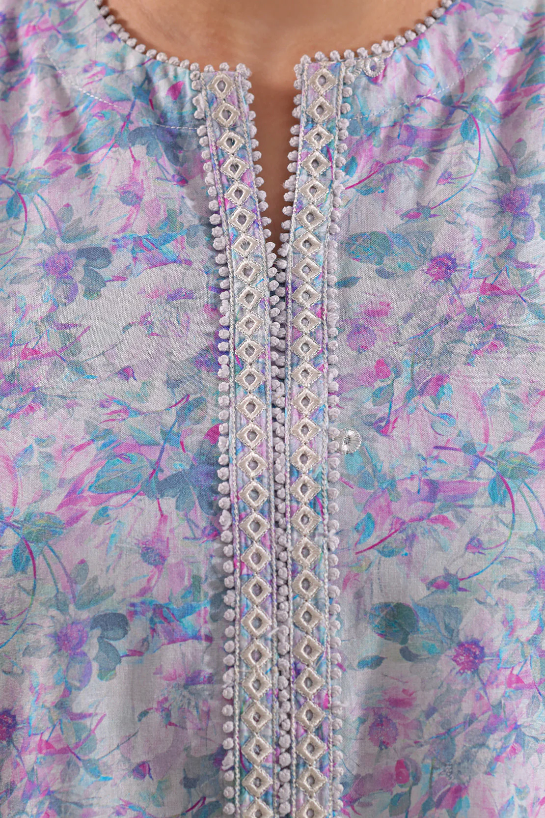 Printed Embroidered Lawn Stitched Shirt - Image 5