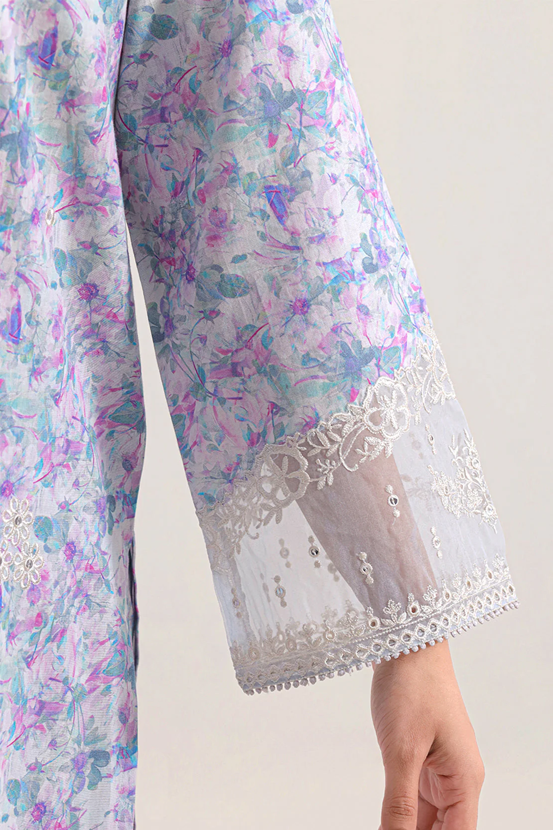 Printed Embroidered Lawn Stitched Shirt - Image 6