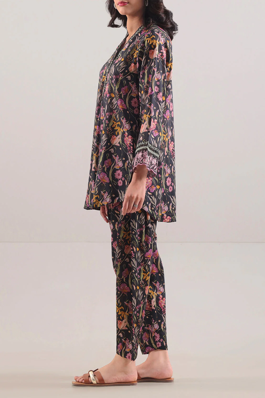 Printed Embroidered Silk Touch Stitched 2 Piece (Shirt/Trouser) - Image 4