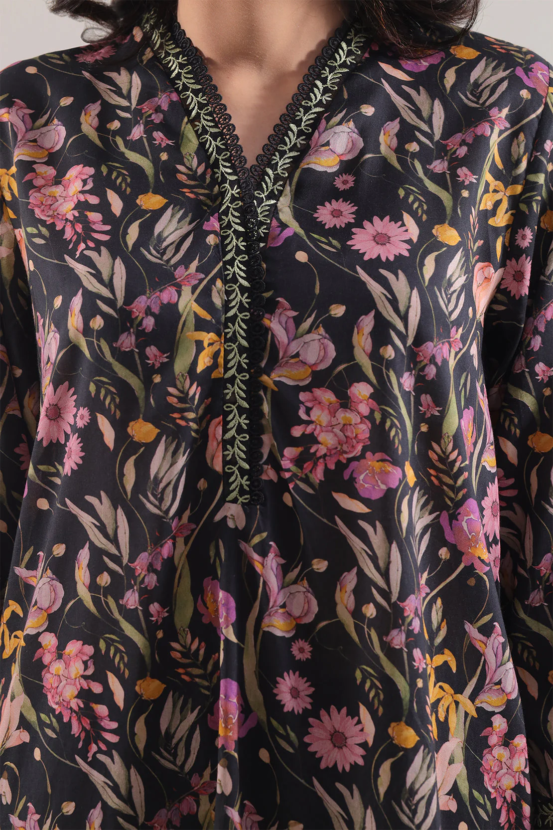 Printed Embroidered Silk Touch Stitched 2 Piece (Shirt/Trouser) - Image 5