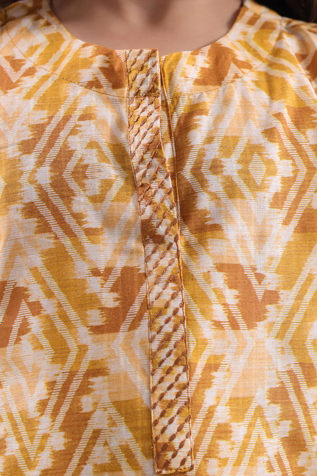 Printed Embroidered Self Strip Lawn Stitched 2 Piece (Shirt/Trouser) For Kids - Image 3