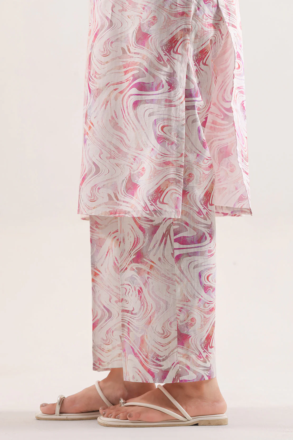 Printed Embroidered Self Strip Lawn Stitched 2 Piece (Shirt/Trouser) - Image 5