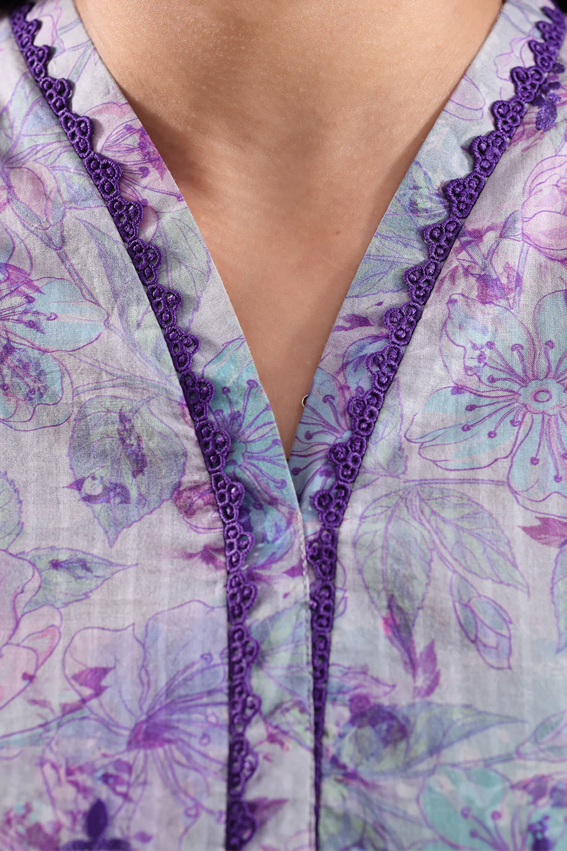 Printed Embroidered Self Strip Lawn Stitched 2 Piece (Shirt/Trouser) - Image 5