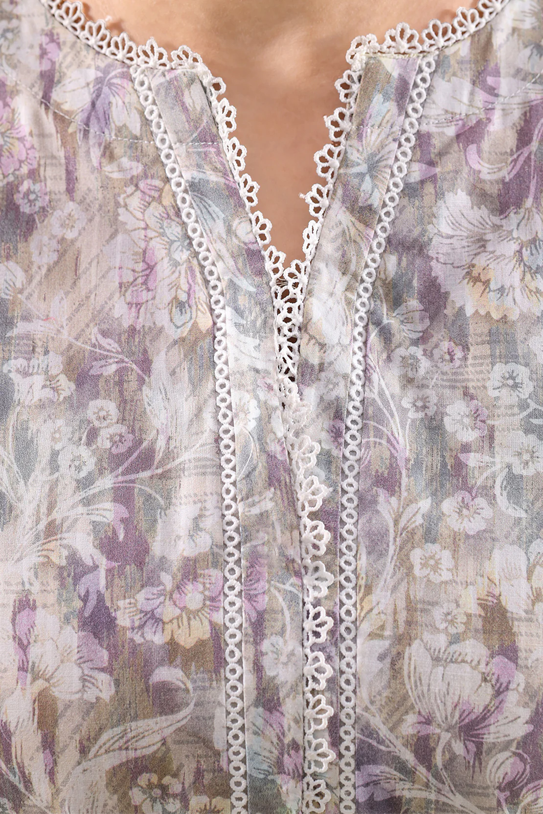 Printed Embroidered Self Strip Lawn Stitched 2 Piece (Shirt/Trouser) - Image 5