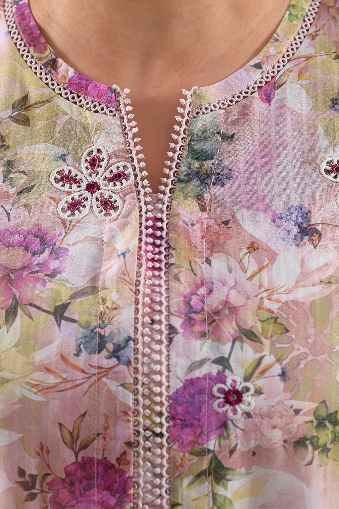 Printed Embroidered Self Strip Lawn Stitched 2 Piece (Shirt/Trouser) - Image 3