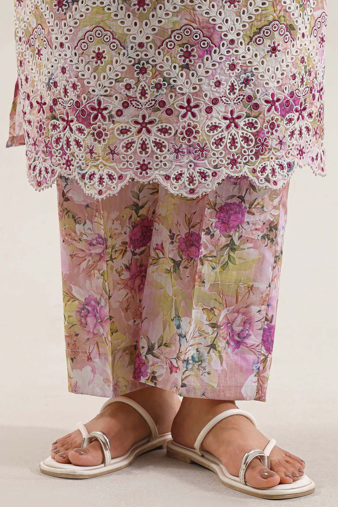 Printed Embroidered Self Strip Lawn Stitched 2 Piece (Shirt/Trouser) - Image 5