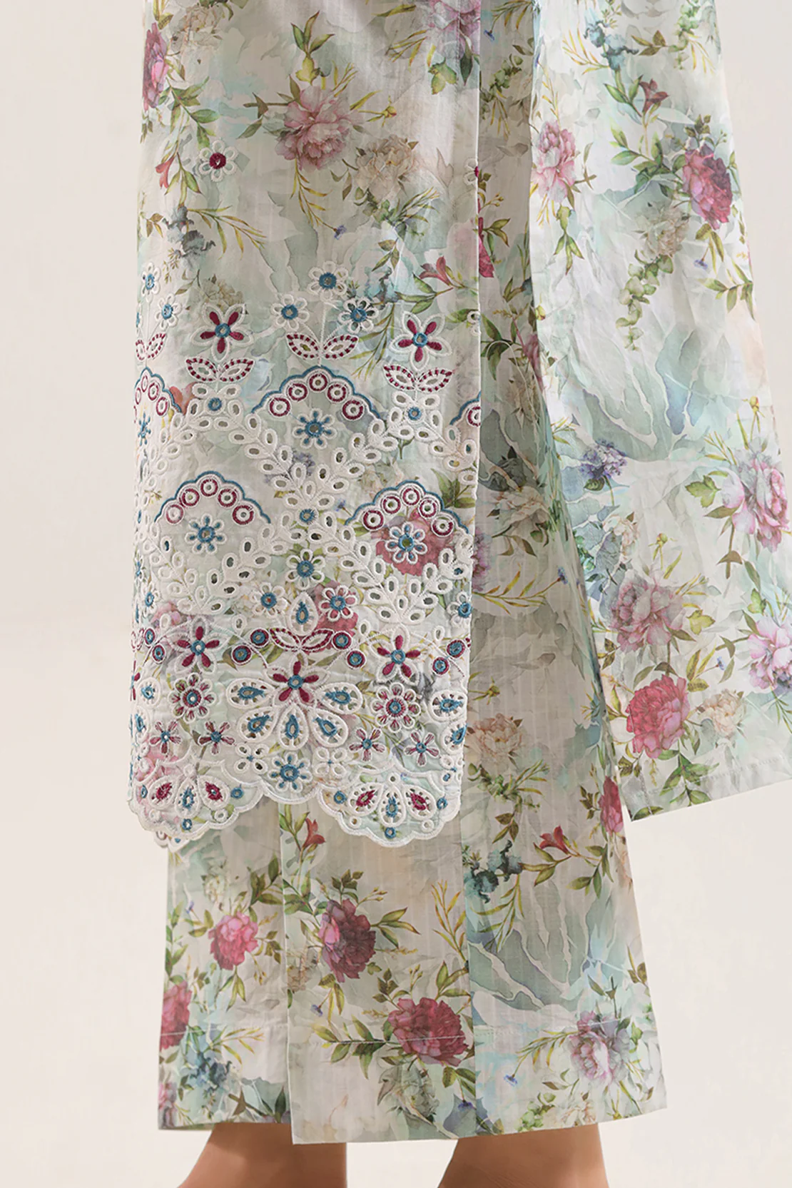 Printed Embroidered Self Strip Lawn Stitched 2 Piece (Shirt/Trouser) - Image 7