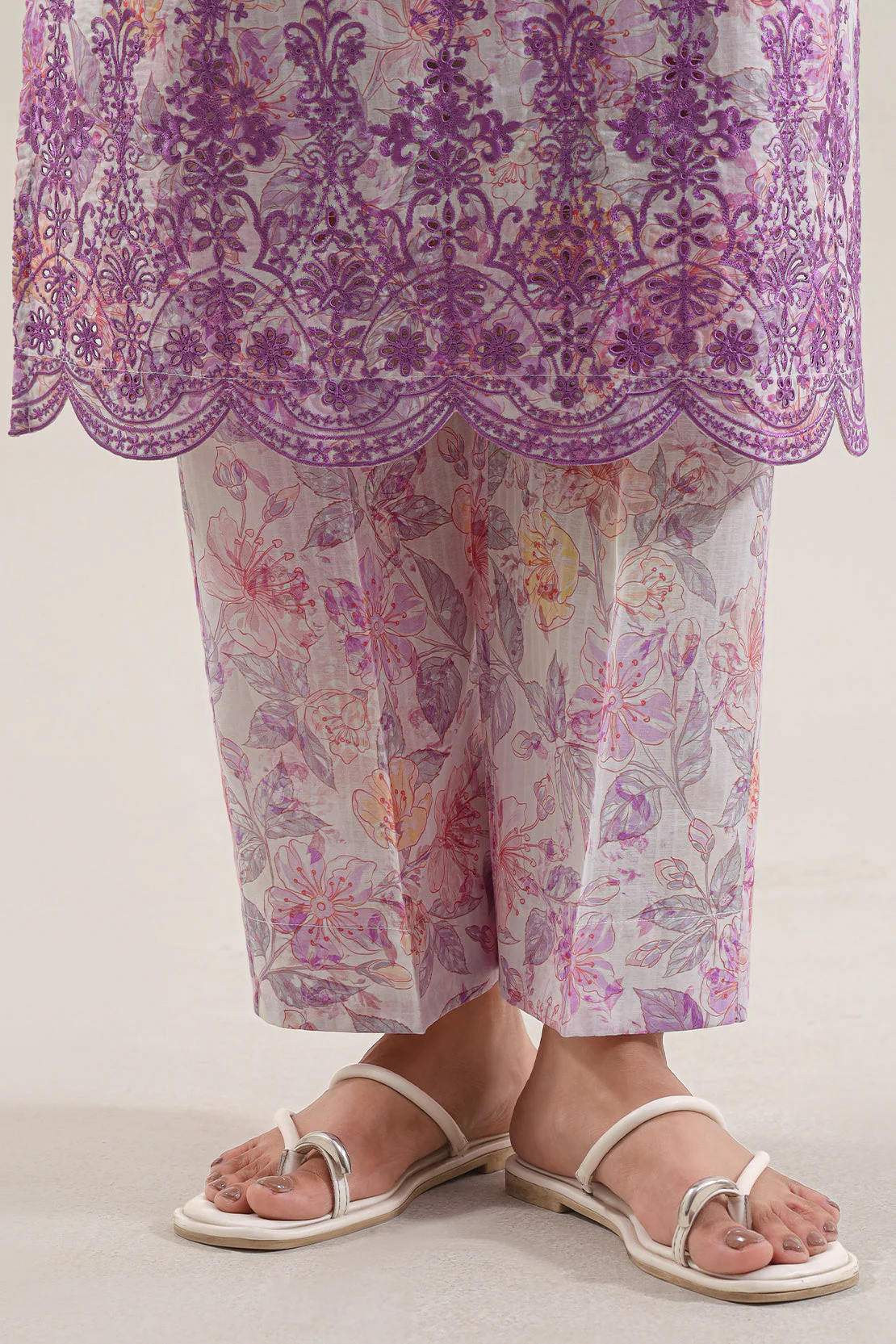 Printed Embroidered Self Strip Lawn Stitched 2 Piece (Shirt/Trouser) - Image 6