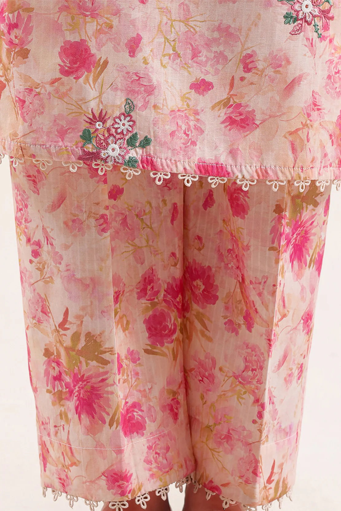 Printed Embroidered Self Strip Lawn Stitched 2 Piece (Shirt/Trouser) - Image 5