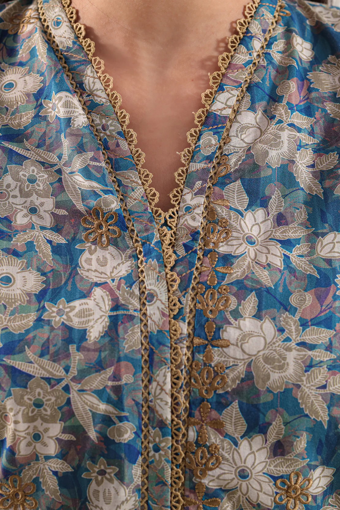 Printed Embroidered Self Strip Lawn Stitched 2 Piece (Shirt/Trouser) - Image 5