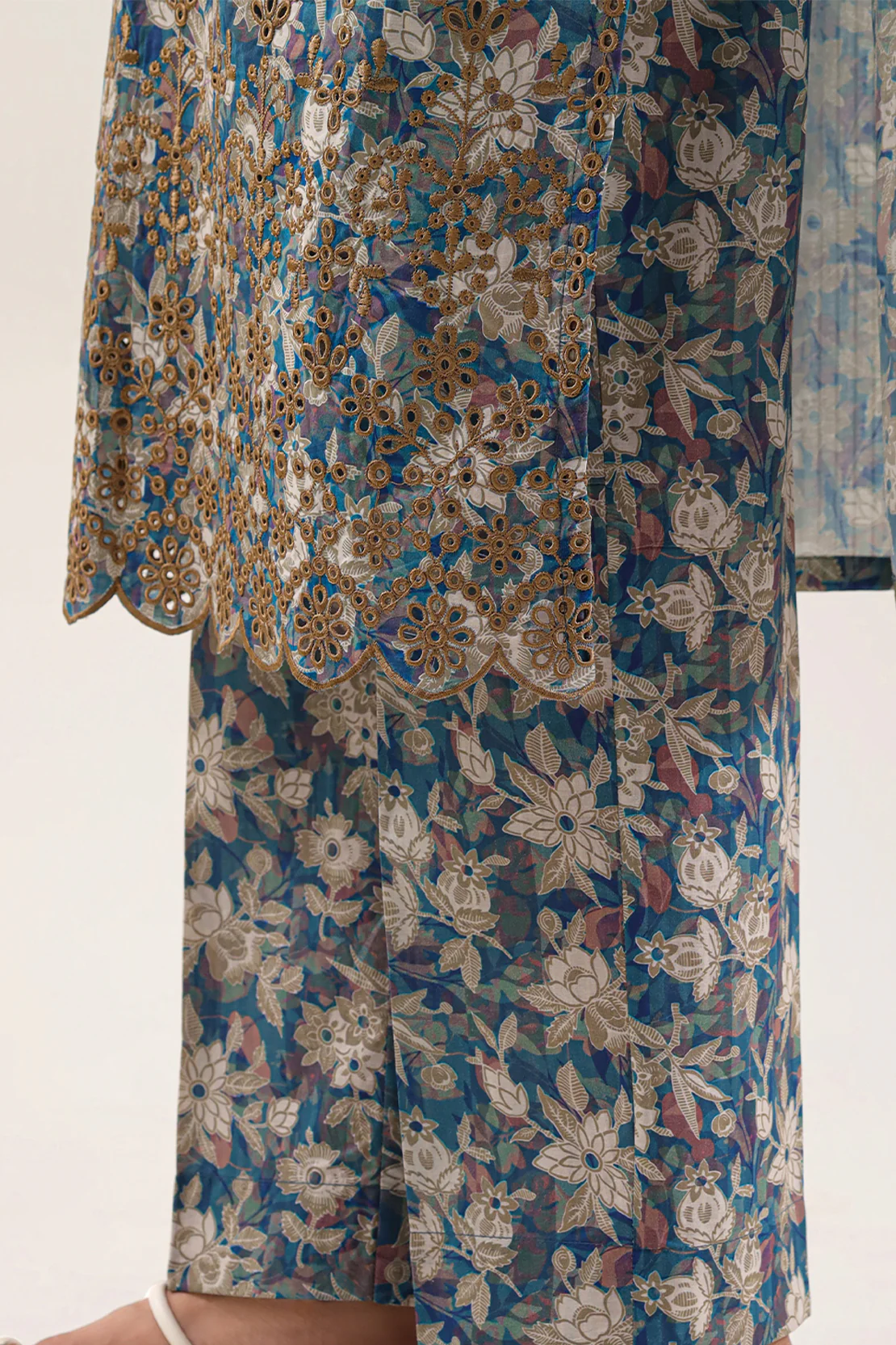 Printed Embroidered Self Strip Lawn Stitched 2 Piece (Shirt/Trouser) - Image 7