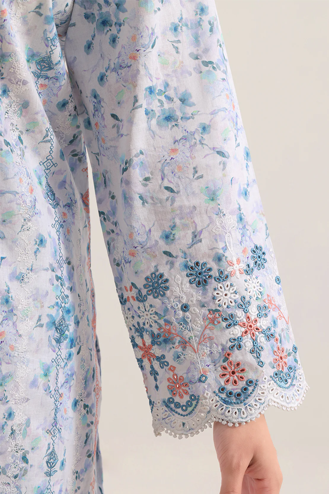 Printed Embroidered Self Strip Lawn Stitched 2 Piece (Shirt/Trouser) - Image 6