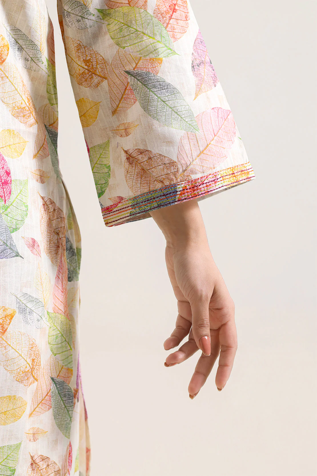 Printed Embroidered Self Strip Lawn Stitched 2 Piece (Shirt/Trouser) - Image 4