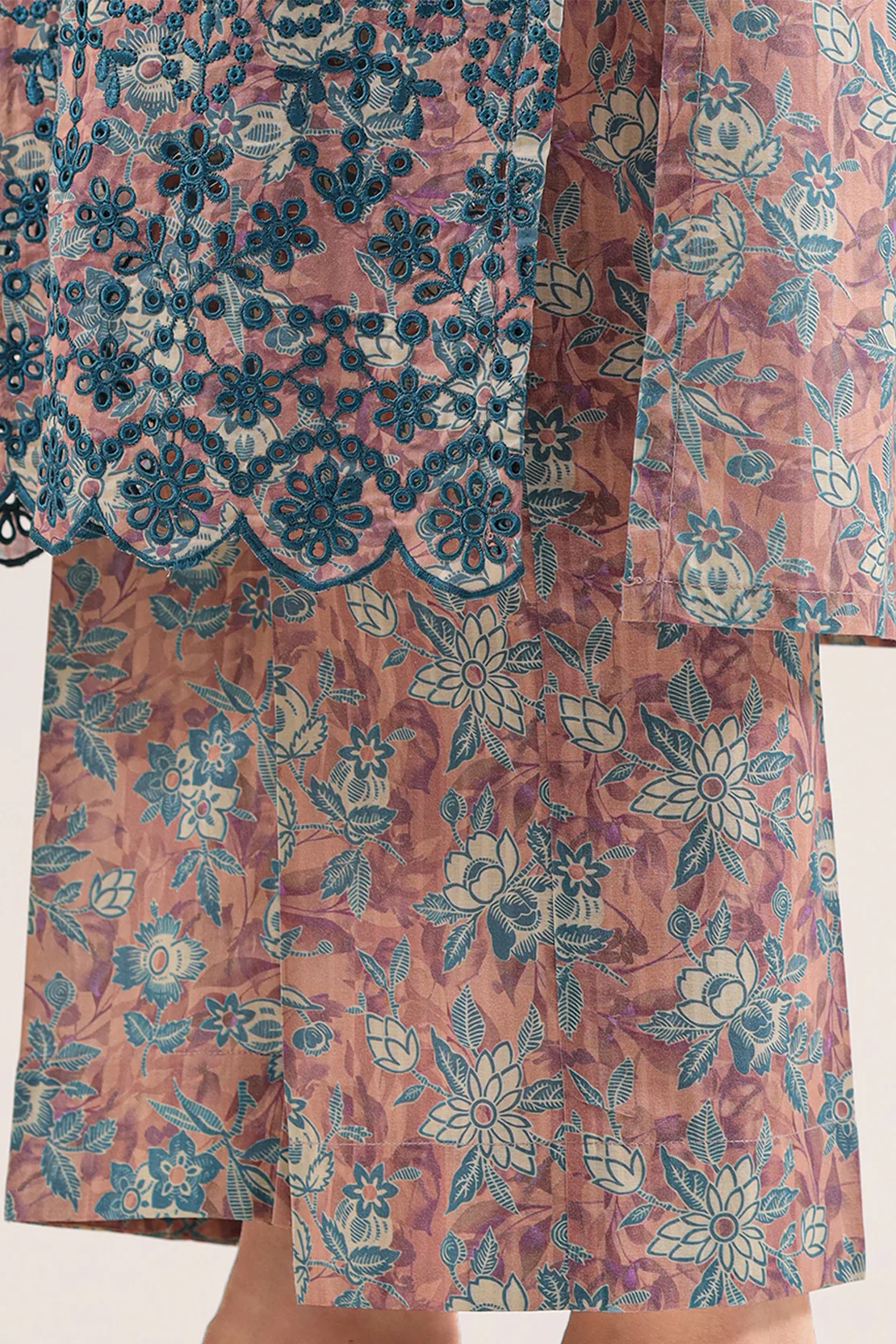 Printed Embroidered Self Strip Lawn Stitched Shirt - Image 7