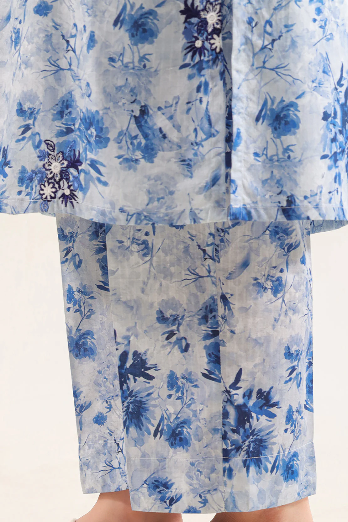 Printed Embroidered Self Strip Lawn Stitched Shirt - Image 6
