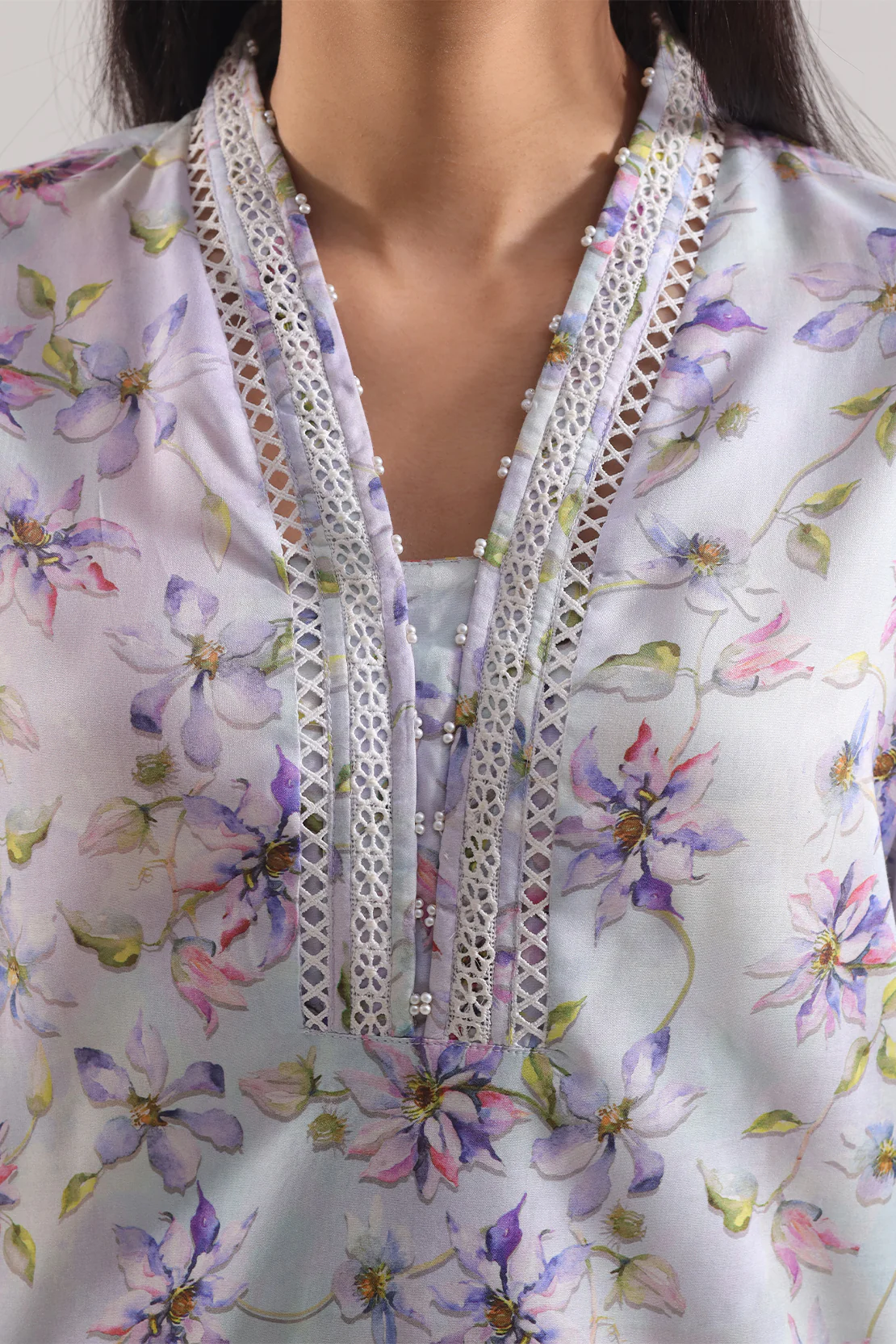 Printed Embroidered Silk Touch Stitched 2 Piece (Shirt/Trouser) - Image 3