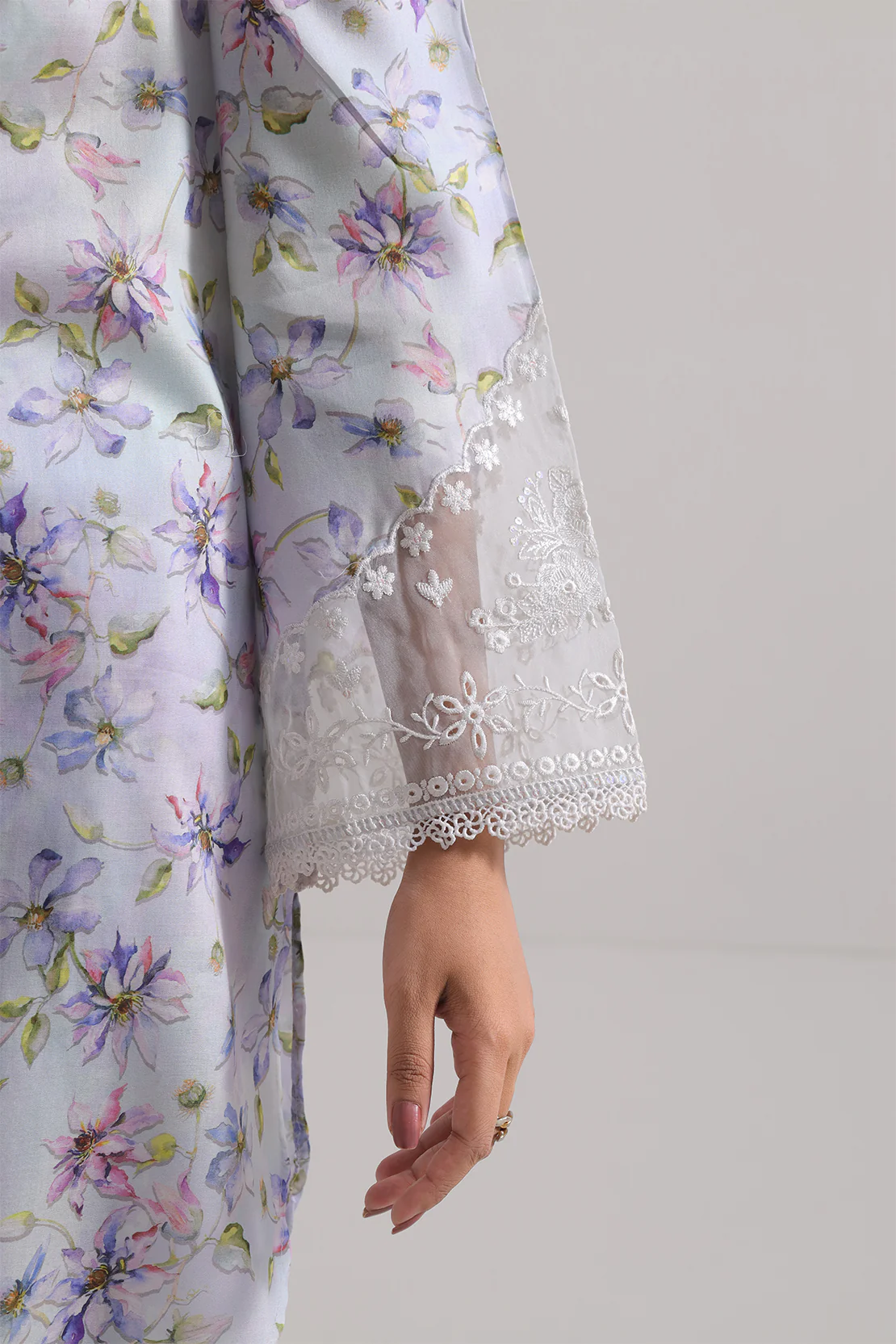 Printed Embroidered Silk Touch Stitched 2 Piece (Shirt/Trouser) - Image 4