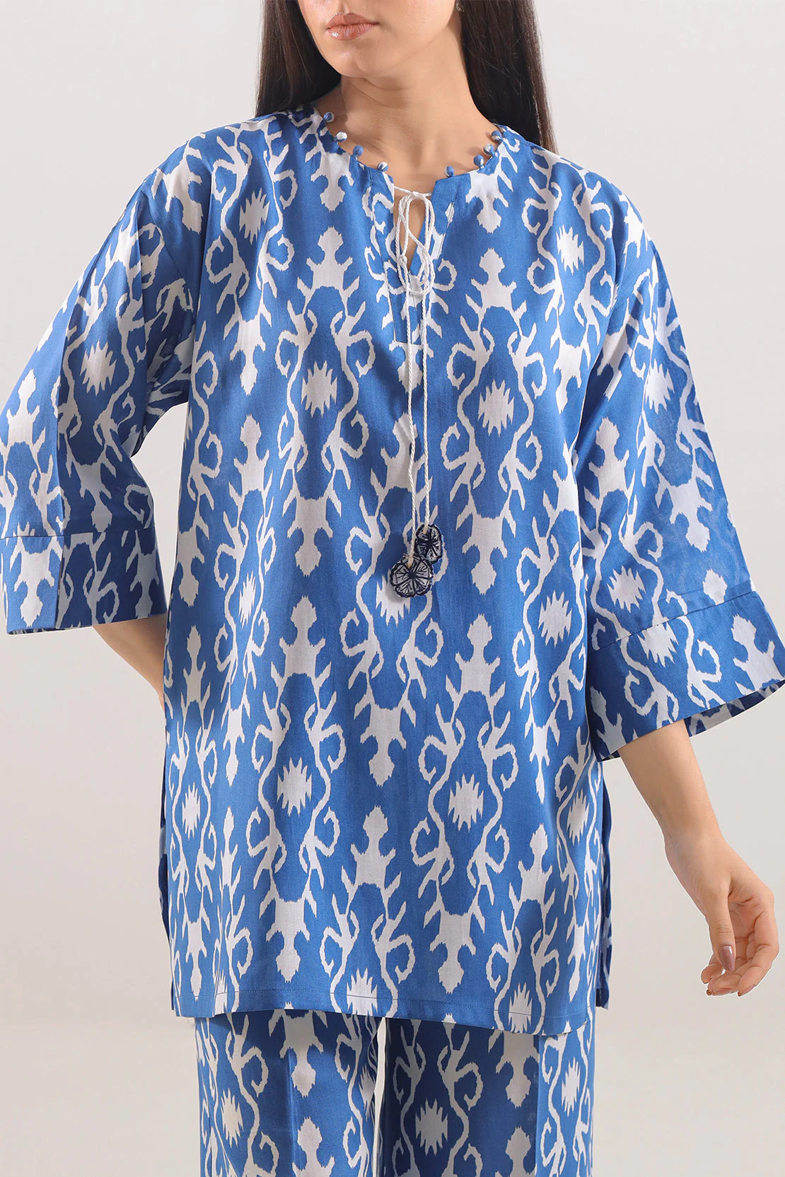 Printed Embroidered Silk Touch Stitched 2 Piece (Shirt/Trouser) - Image 2