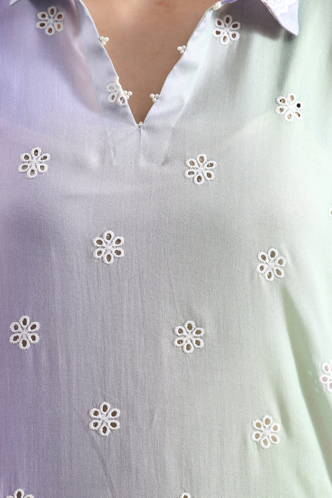 Printed Embroidered Silk Touch Stitched 2 Piece (Shirt/Trouser) - Image 5