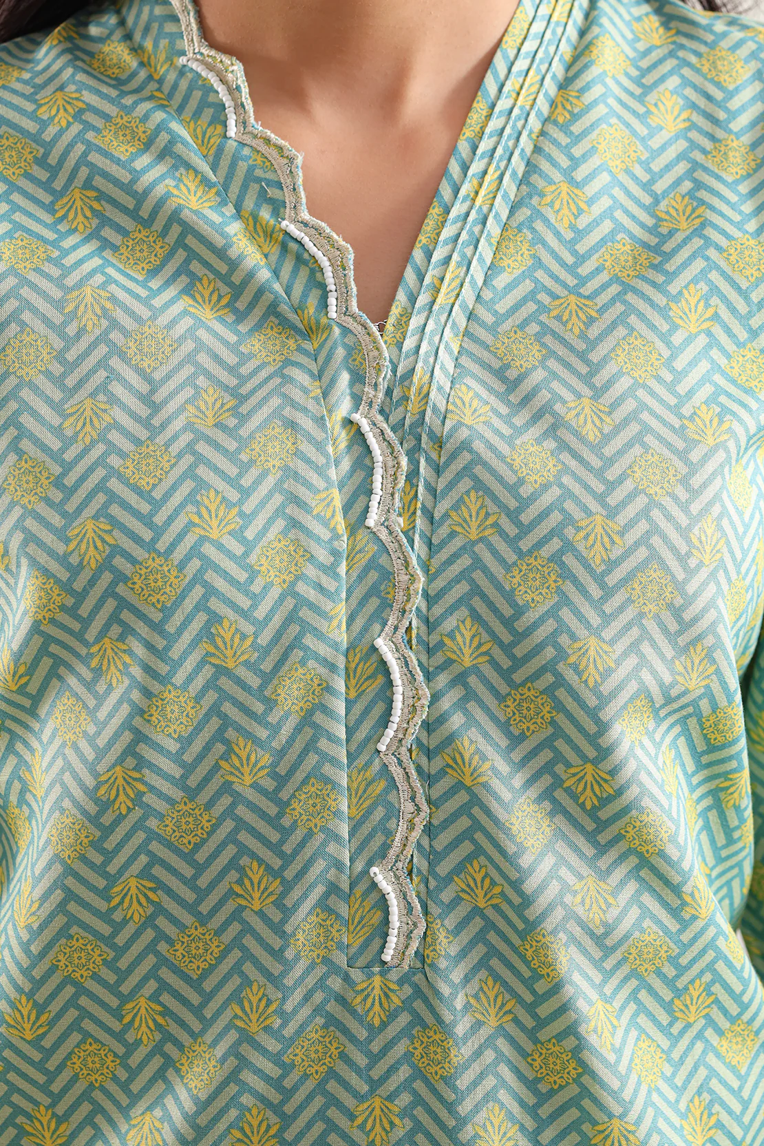 Printed Embroidered Stitched Lawn 2 Piece (Shirt/Trouser) - Image 4