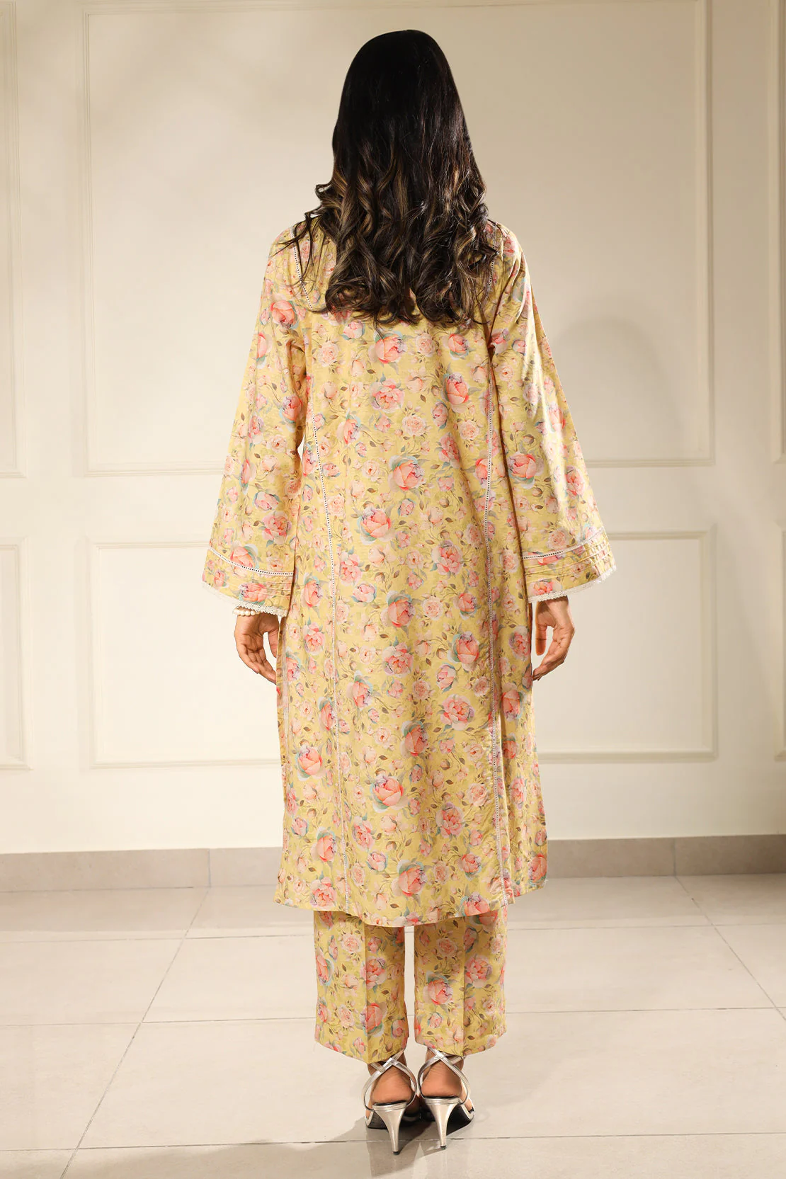 Printed Embroidered Stitched Lawn Shirt - Image 2