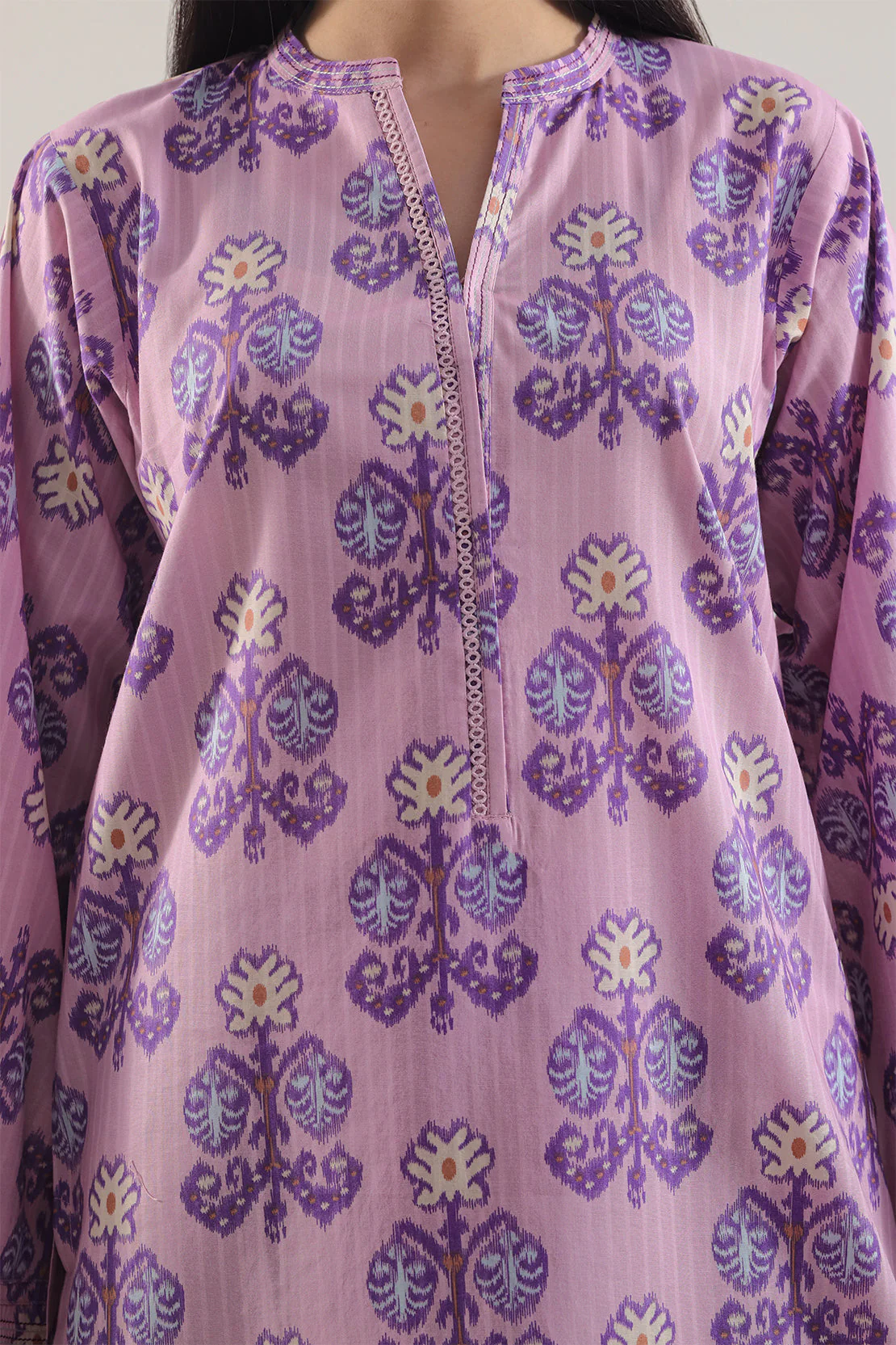 Printed Embroidered Strip Lawn Stitched 2 Piece (Shirt/Trouser) - Image 4