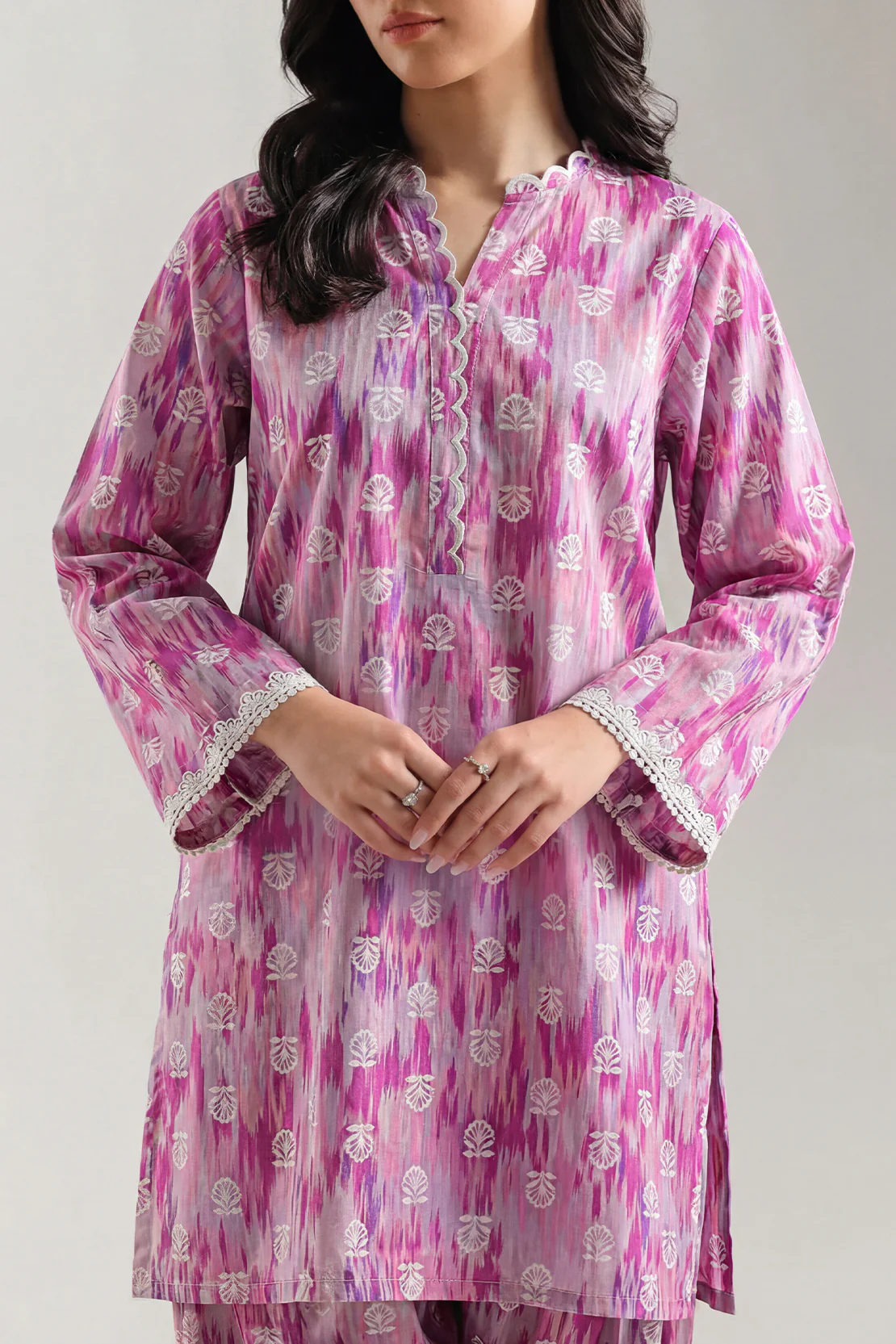 Printed Embroidered Strip Lawn Stitched 2 Piece (Shirt/Trouser) - Image 2