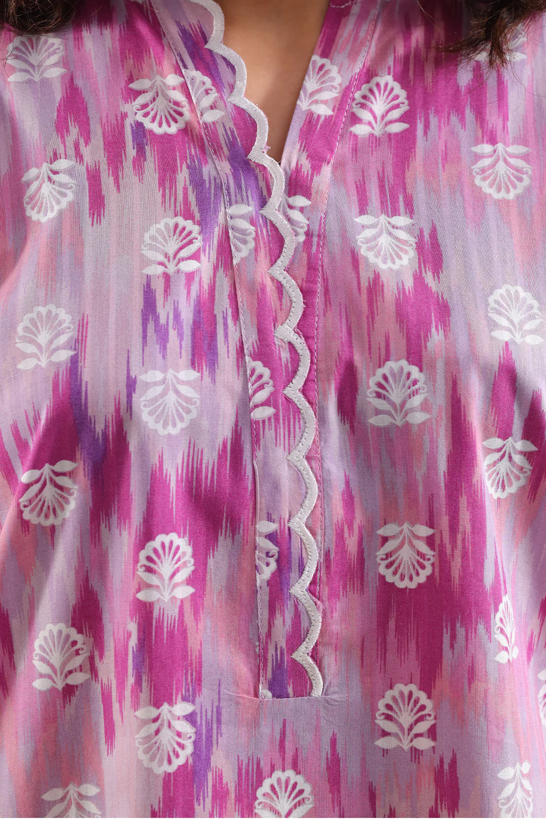 Printed Embroidered Strip Lawn Stitched Shirt - Image 4