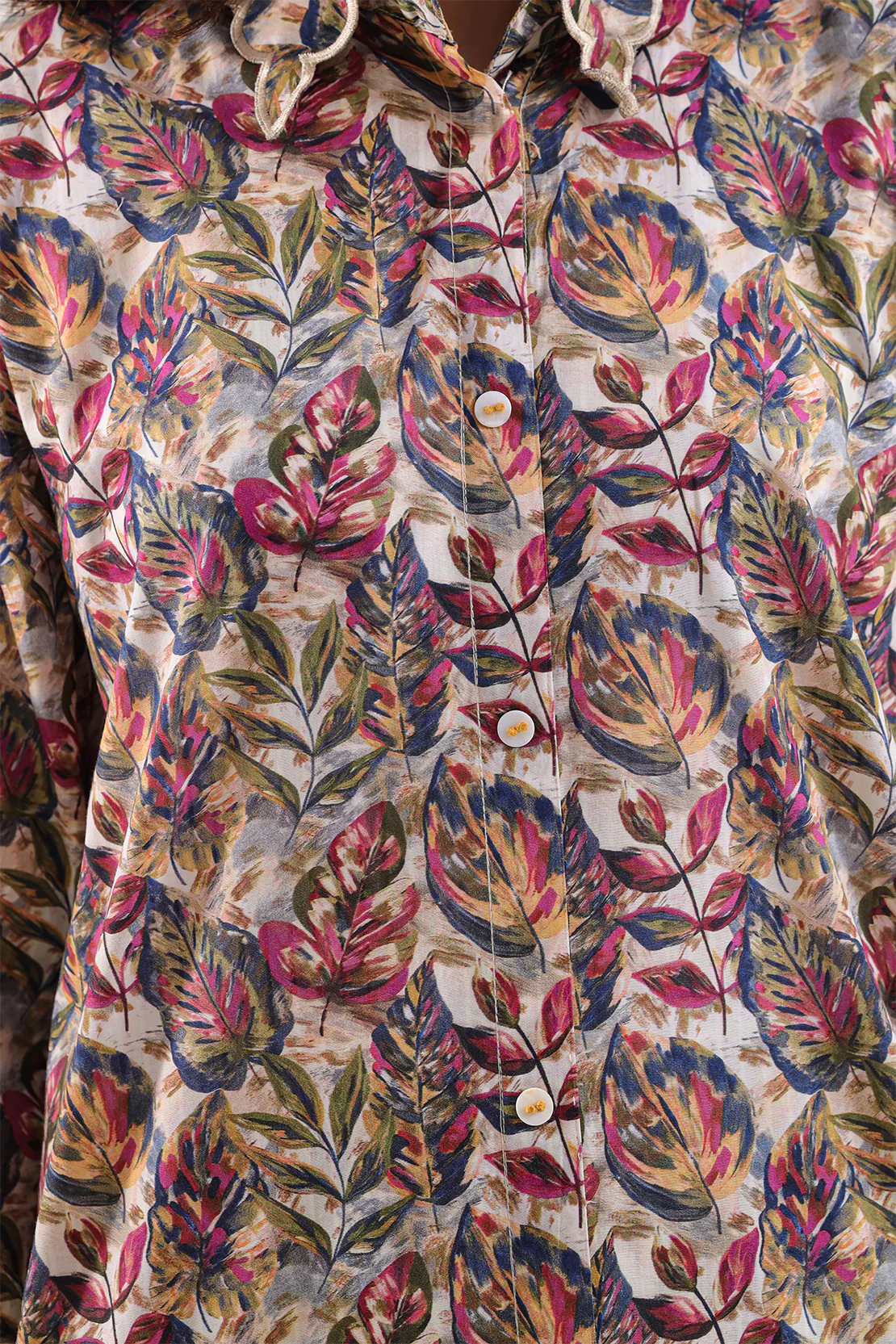 Printed Embroidered Strip Lawn Stitched Shirt - Image 3