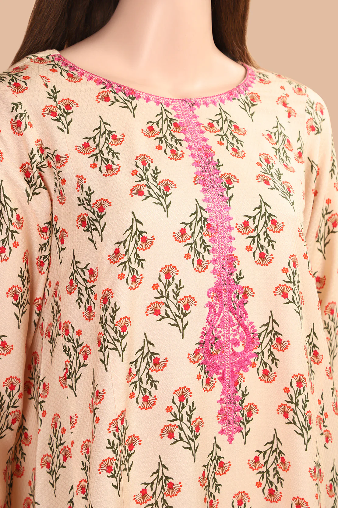 Printed Embroidered Winter Soft Blend Shirt - Image 3