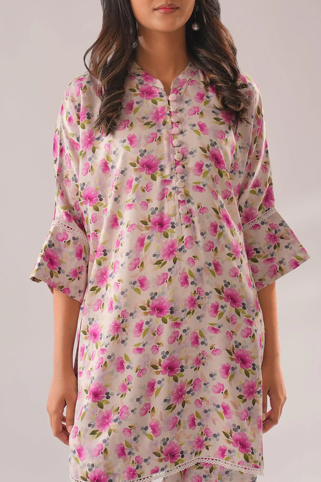 Printed Herringbone Stitched Shirt/Trouser 2 Piece - Image 3