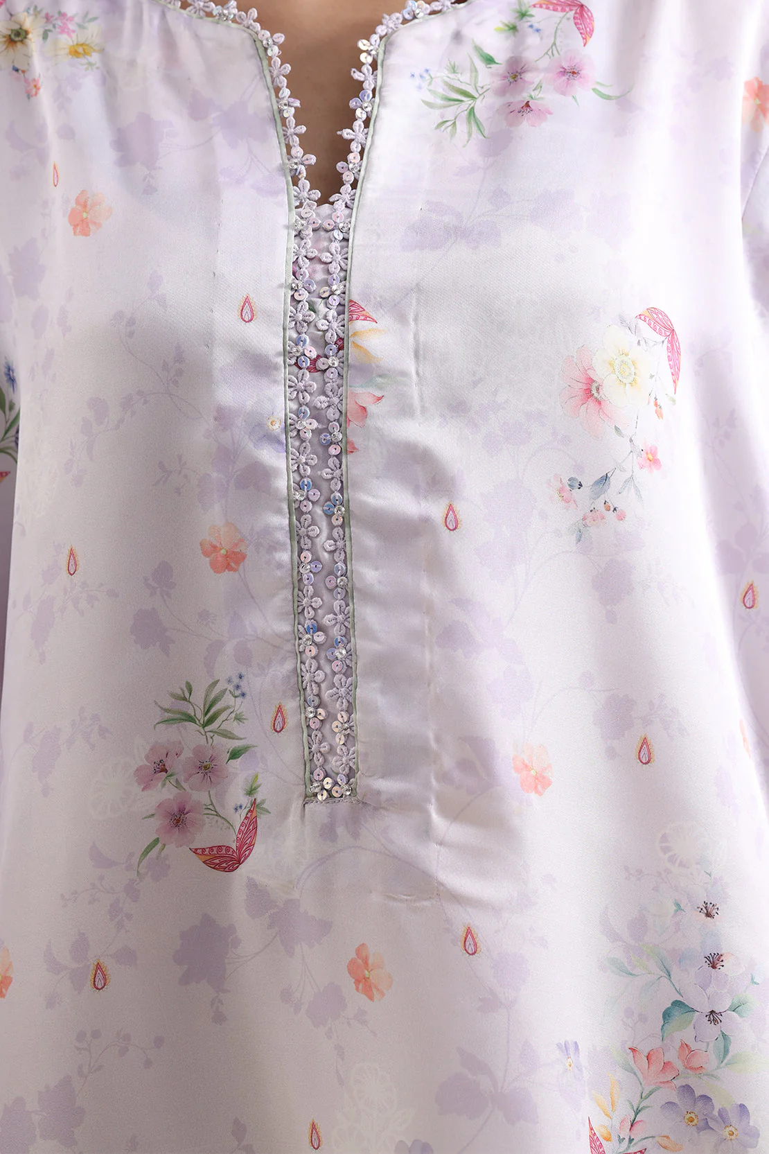 Printed Kaftaan Shamose Silk Stitched Dress - Image 5