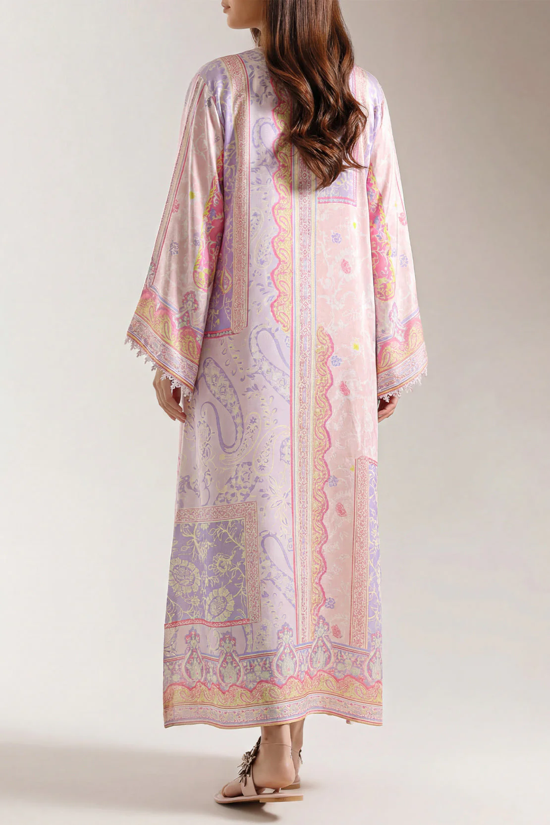 Printed Kaftaan Shamose Silk Stitched Dress - Image 3